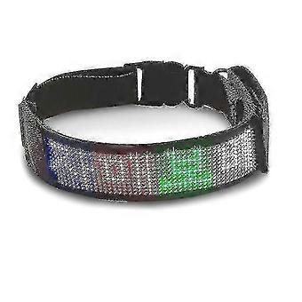 Led Display Pet Collar Anti-loss Message Able Collar Lead Rope Dog Light Emitting Led Collar Hk