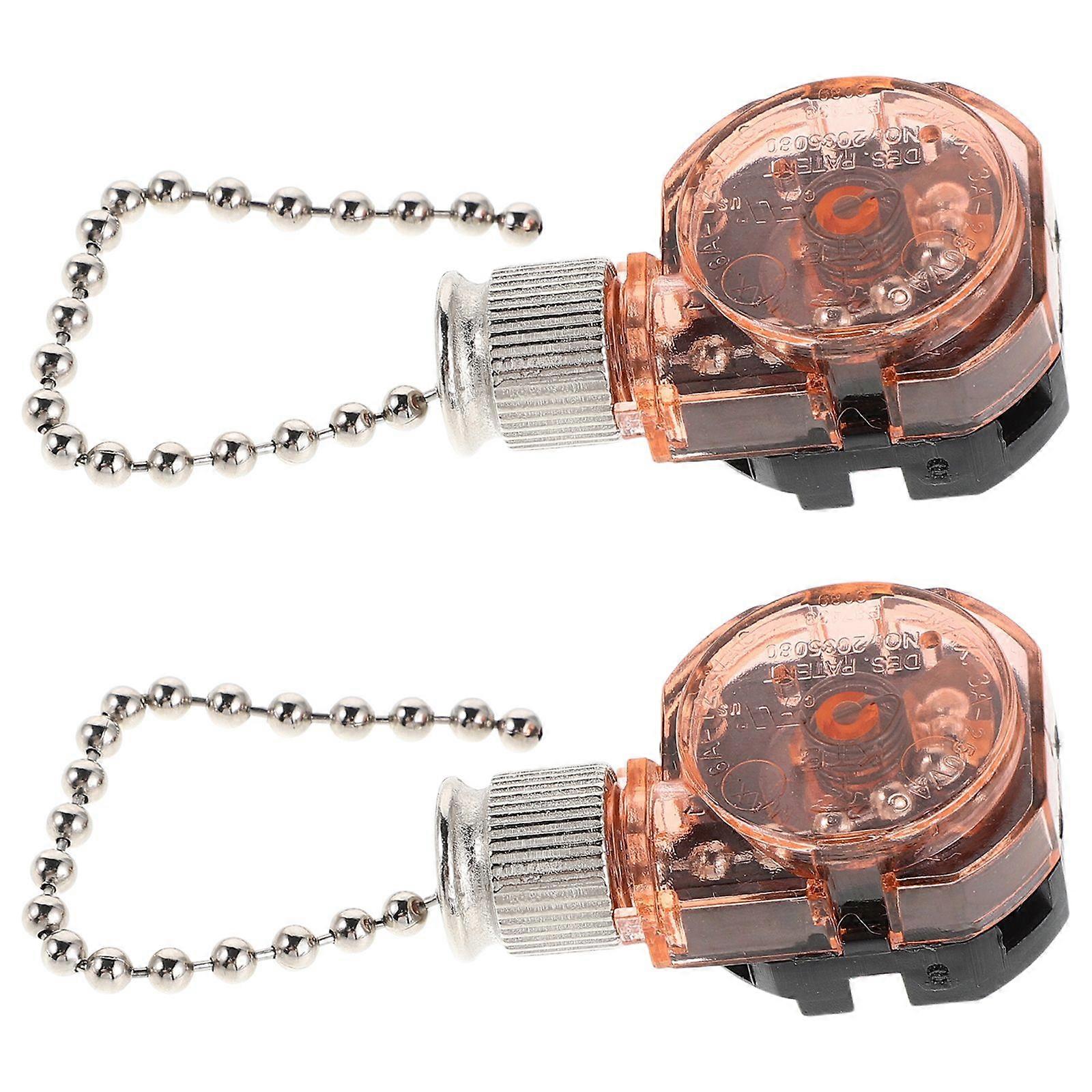 2pcs Ceiling Fan Switch: Pull Chain Switch Control Replacement For Ceiling Light Fans Lamps And Wall Lights On-Off With Pull Chain