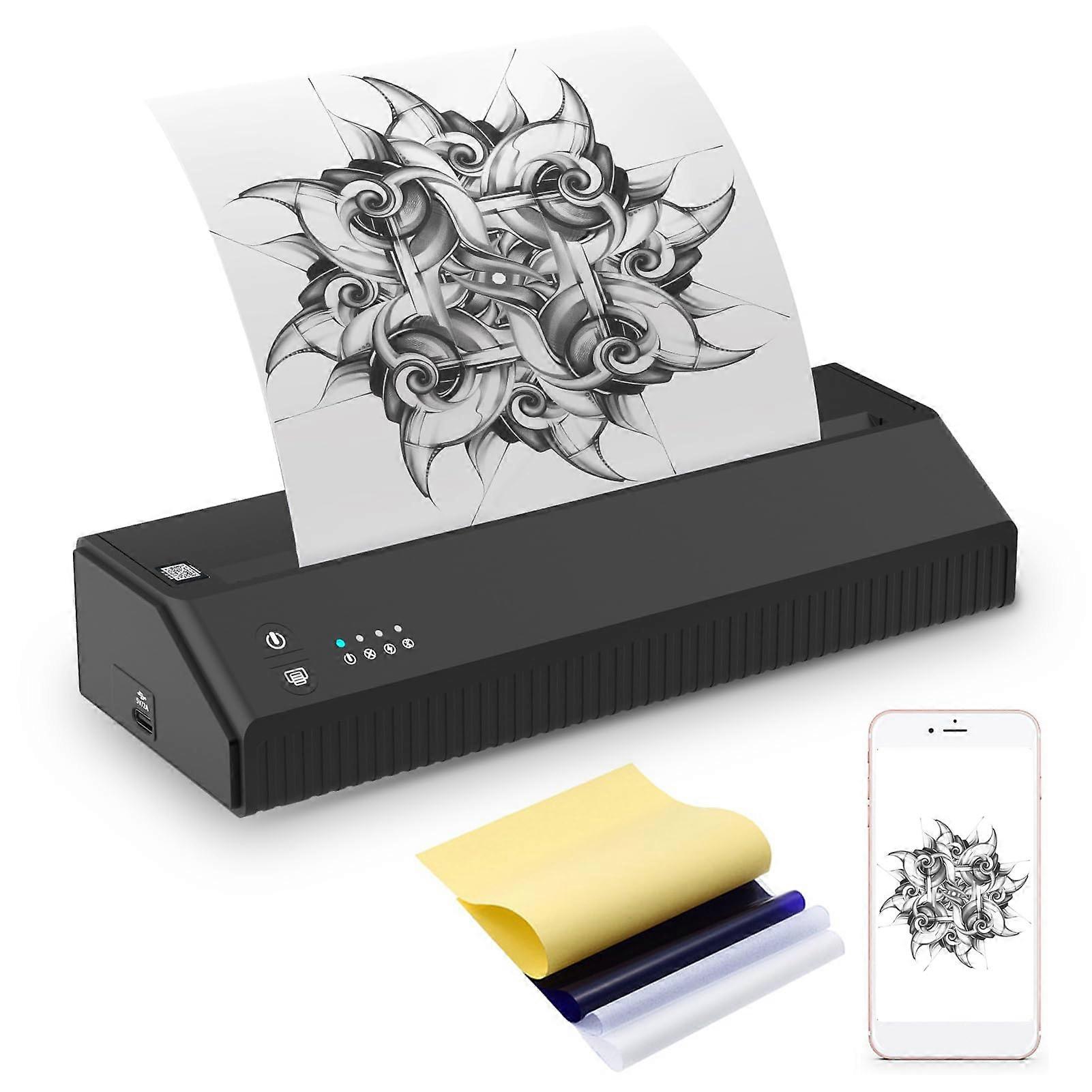 Wireless Tattoo Stencil Printer with Thermal Ink Printing, Bluetooth USB, Rechargeable Battery