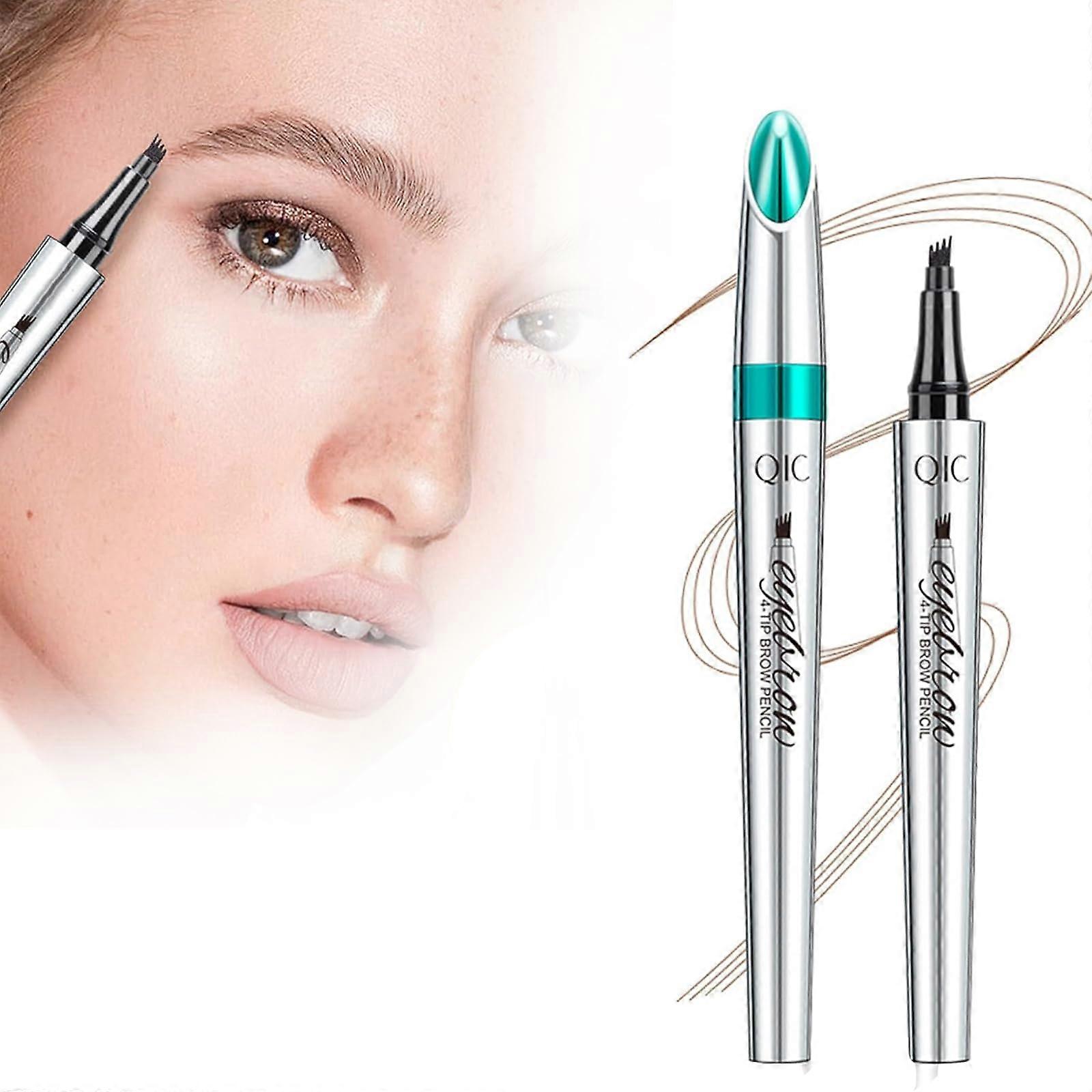 Microblading Eyebrow Pen 4 Tip Red Brown Waterproof Pencil Long Lasting Smudge Proof