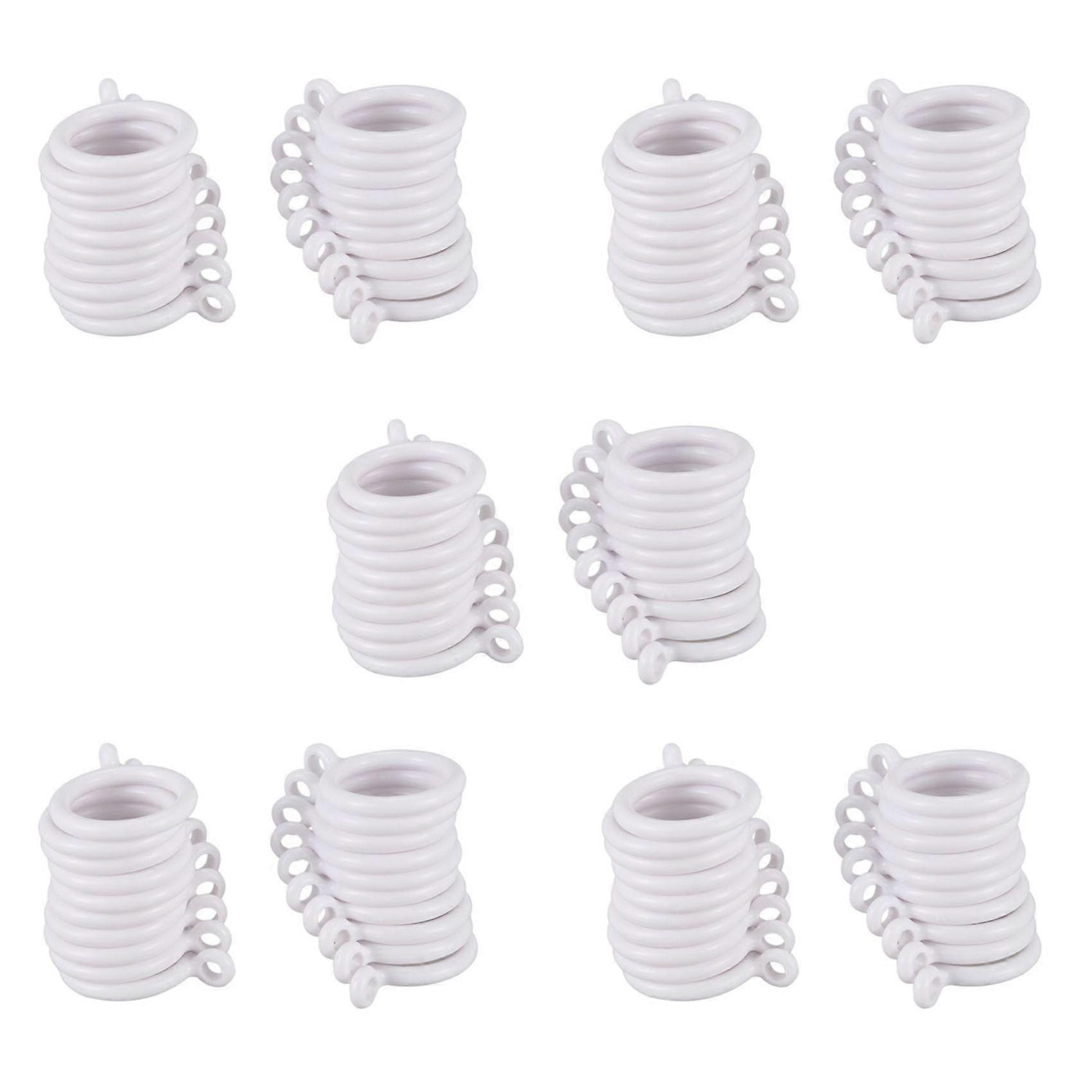100X White 25mm Inner Plastic Curtain Rings