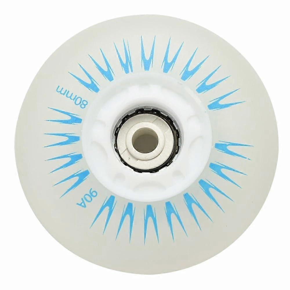 80mm 90A Inline Skate Wheels Luminous LightUp Replacement for Rollerblade with Smooth Silent Gliding (2PCS Blue)