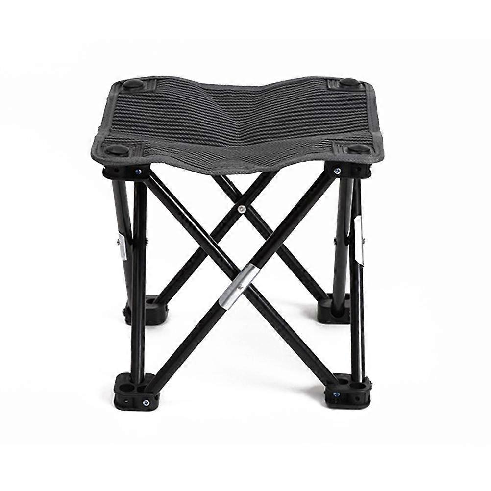 Foldable Camping Stool Black Durable Metal Frame