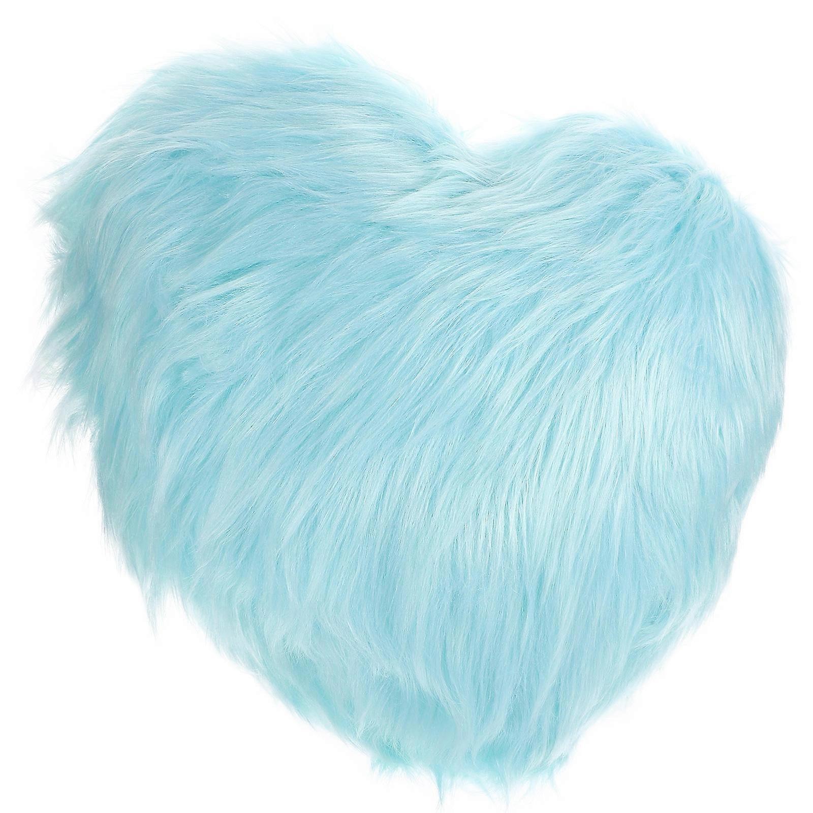 Heart Shaped Pillow Cute Plush Throw Pillow for Couch Sky-Blue