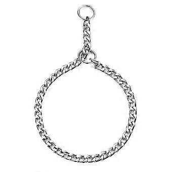 Hondentrainingshalsband Verstelbare chokerhalsband Massief staal metalen slangenketting voor huisdieren (L-4,0 mm x 60 cm)