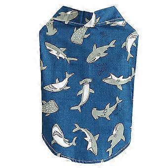 Pet T-shirt Lapel Design Skin-friendly Casual Cat Dog Streetwear Shirt Pet Clothing