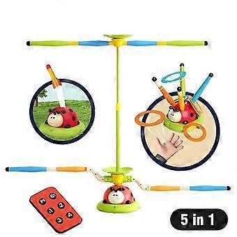 3-in-1-Spielzeugset mit Musik, Hüpfburg, Wurfring und Fernbedienung für Kleinkinder – auch als Indoor-Sportset für Kinder geeignet.