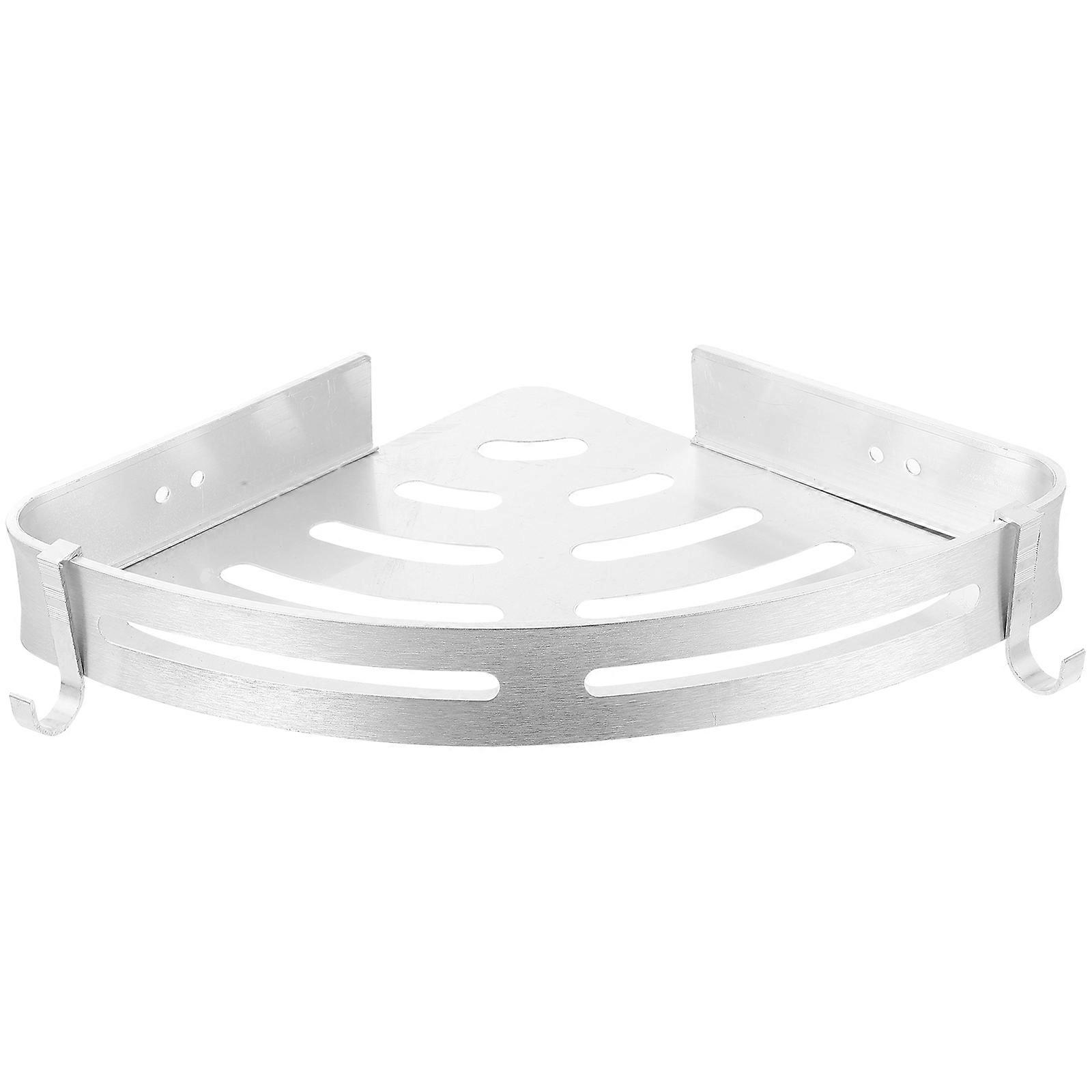 Punch-Free Storage Rack Silver Triangle Wall-Mounted Rack for Storage