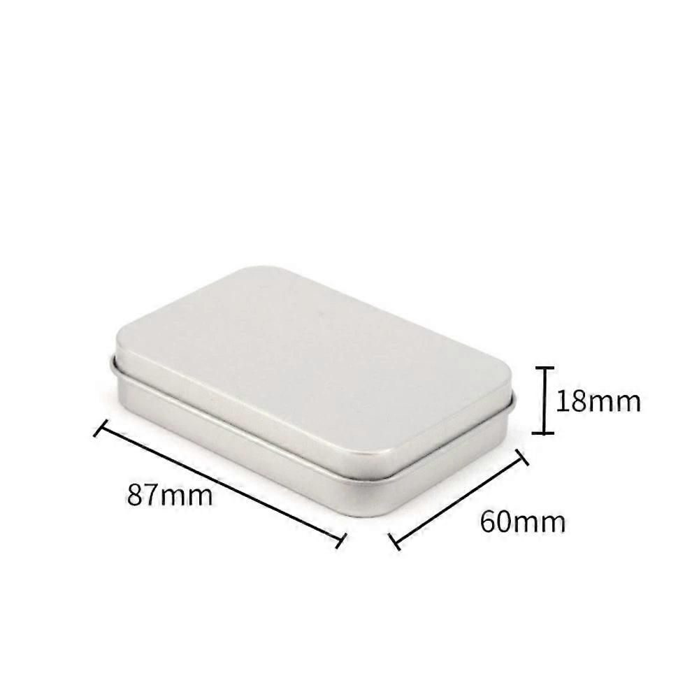 20Pcs Silver Small Rectangular Tin Containers Candy Case Crafts Geocache Storage Boxes