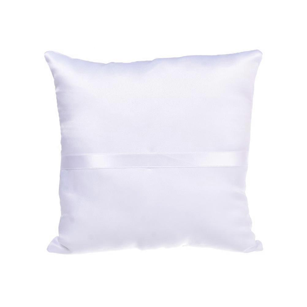 White Wedding Ring Pillow for Wedding Use Square Design