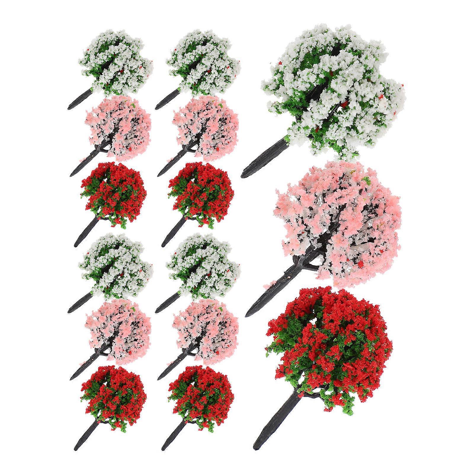 Model Tree Material Miniature Tree Model for Decoration 15Pcs Plastic Crafted
