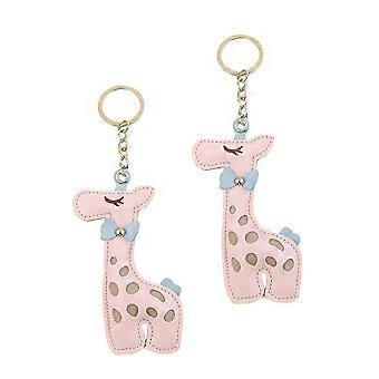 Kreativer Giraffenanhänger zur Dekoration, 2er-Pack Schlüsselanhänger, rosa Hängedeko