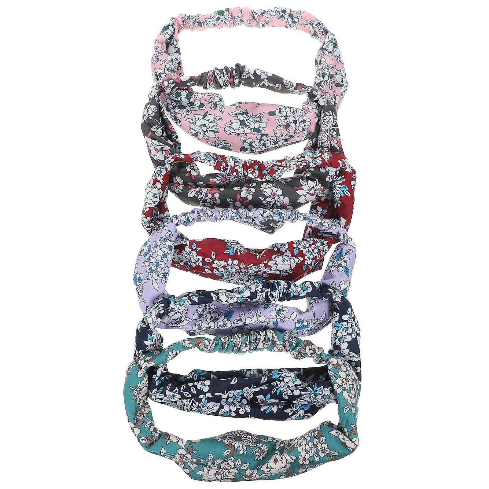 Women's Pattern Headbands Sweat Absorbent Breathable Comfortable Elastic 6Pcs