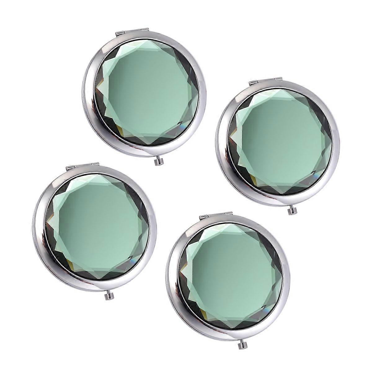 Makeup Mirror Folding Double Sides Compact Mirror 4Pcs Green Set