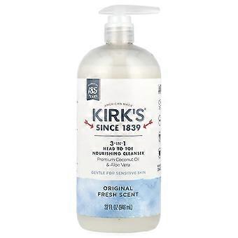 Kirk's, 3-i-1 närande rengöring från topp till tå, Original Fresh, 946 ml, 2-pack