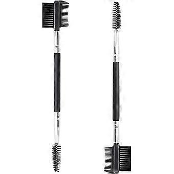 Set di 2 strumenti 3 in 1 per la cura di sopracciglia e ciglia, con spazzola a doppia testina e pettine, e 3 scovolini per separare le ciglia.
