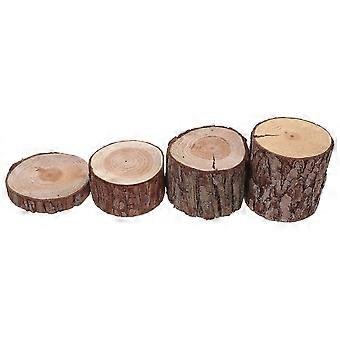 Cage en bois marron pour troncs d'arbres, accessoires pour petits animaux, lot de 4 pièces.