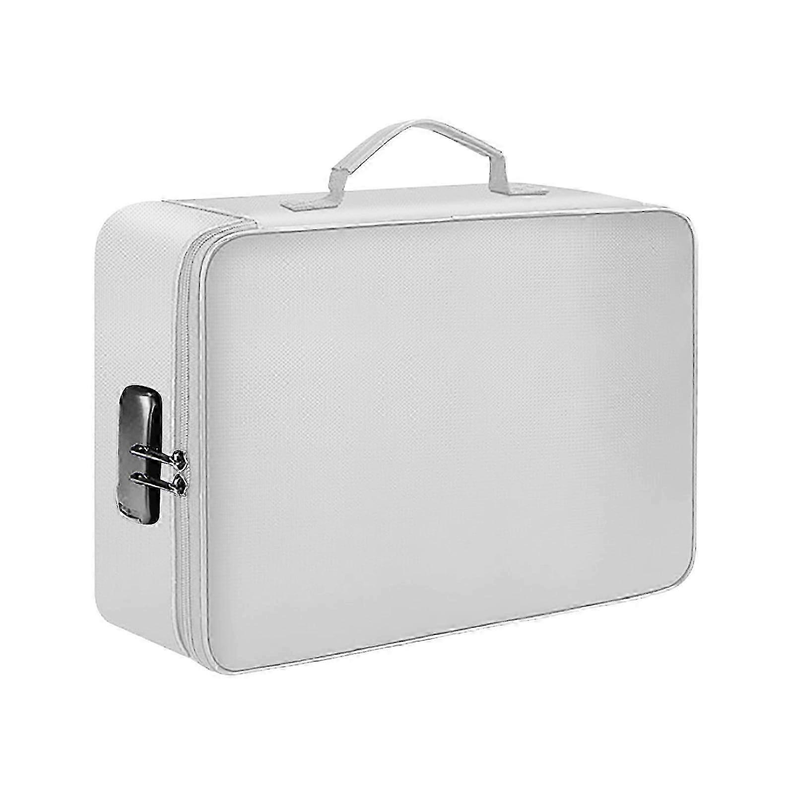 Fireproof Lockable Document Box, Heat Insulated Waterproof Portable Collapsible Storage with Internal Pockets for Important Documents