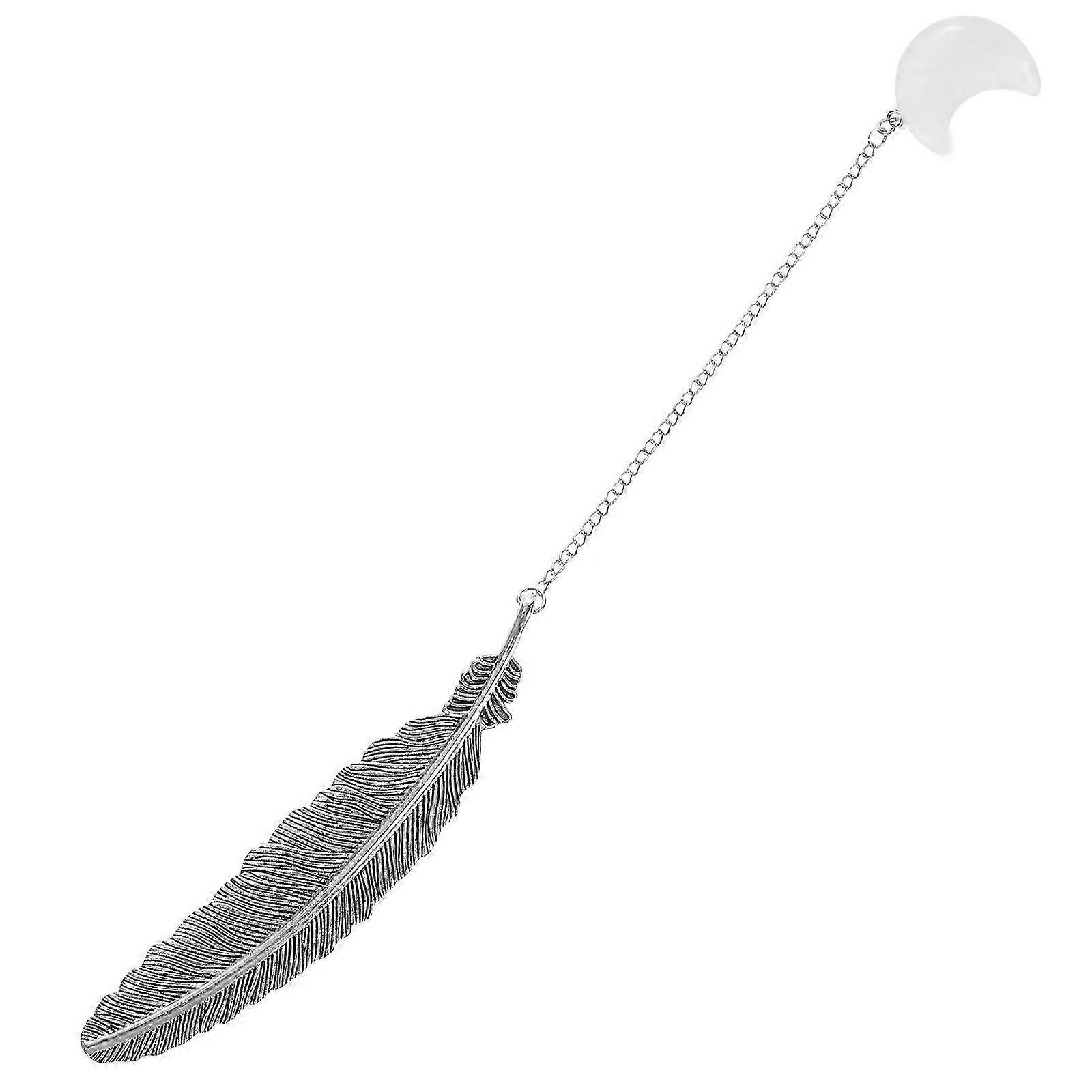Reading Bookmark with Crystal Pendant for Bookmarks Plume Shape