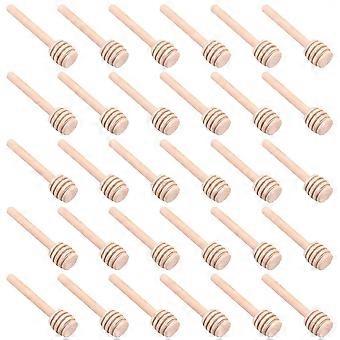 30 Pcs Mini Holz Honig Löffel Sticks, 3 Zoll Server Für Honig Glas Dispense Nieselregen Honig