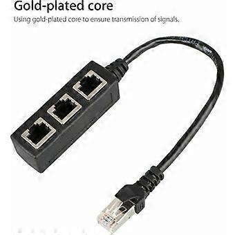 45 LAN Ethernet 1 3 Port Splitter Cable Network with Cat5, Cat5e, Cat6, Cat7 Socket Adapter