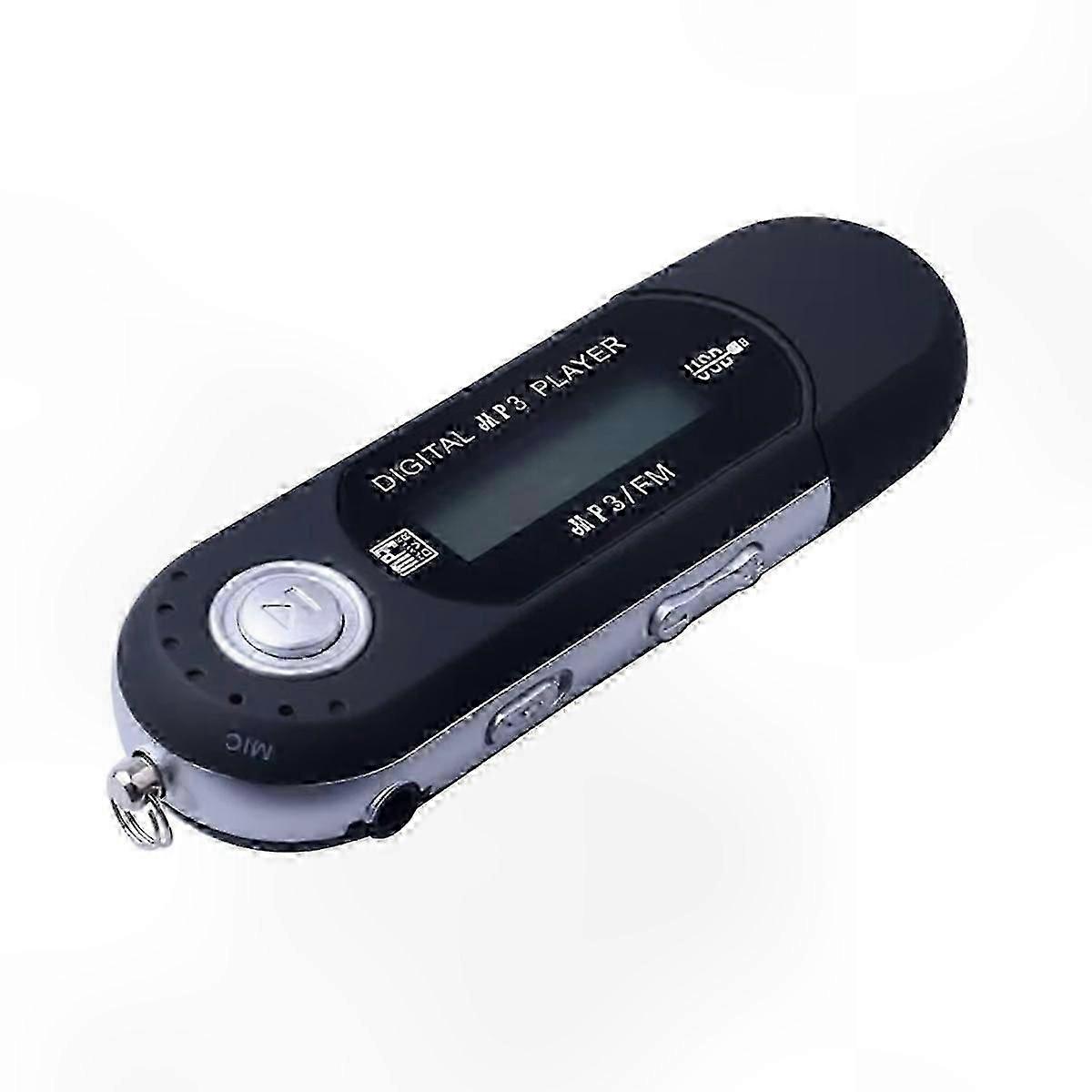 Portable USB MP3 Player with Digital LCD Screen, Black
