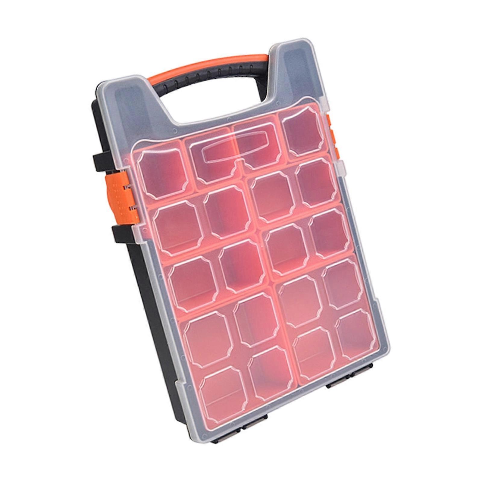 Transparent Portable Tool Box With Customizable Sections Parts Storage Container For Hardware And Craft Supplies  12 inches
