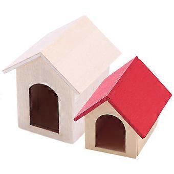 Miniatur-Hundehütten-Spielzeug für Kinder, 2-teilig, Puppenhaus-Welpenhaus-Dekoration