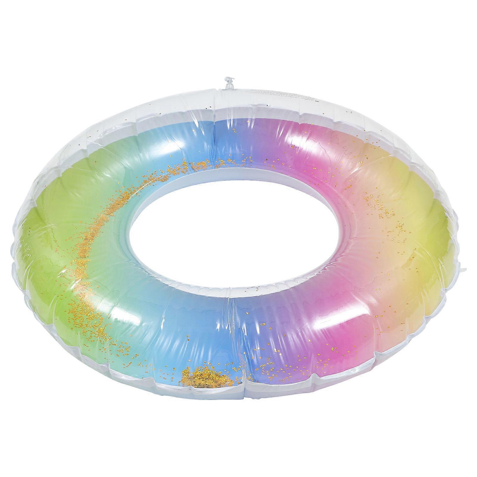 Swimming Ring Inflatable PVC Floating Ring for Swimming Use with Sequin 1Pcs