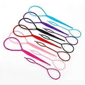 6 Pairs Hair Tail Tools, Hair Braid Accessories Ponytail Maker,French Braid Tool Loop for Hair Styling, 6pcs, 6 Colors xcdy