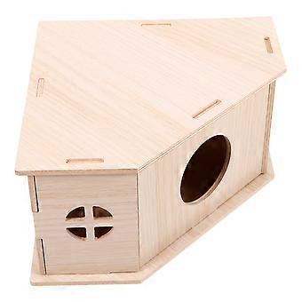 Hamsterhuisjes van hout om te rusten en te slapen, beige houten rattenhut