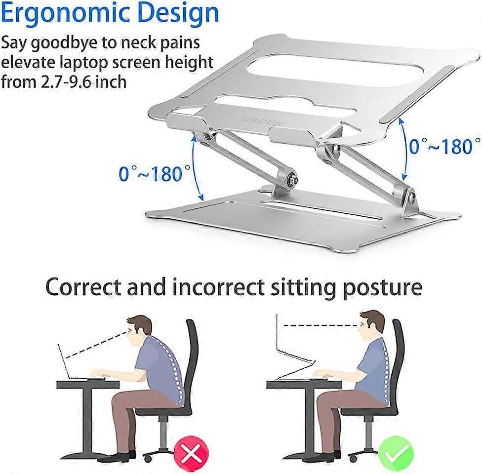 Laptop stand, adjustable notebook stand, ergonomic computer stand for the desk