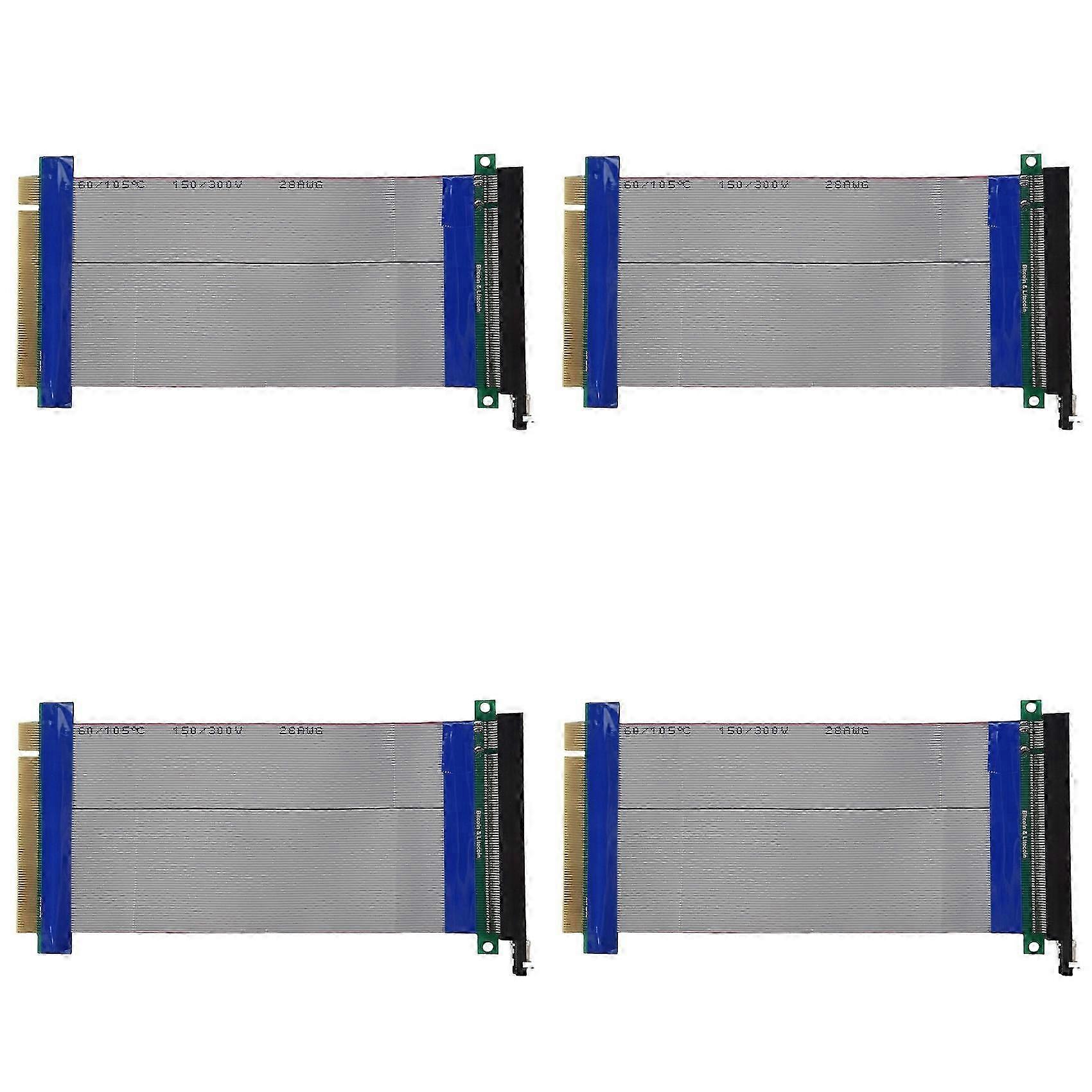4X PCI-E Express 16X Riser Card Extender Extension Cable Ribbon Flex