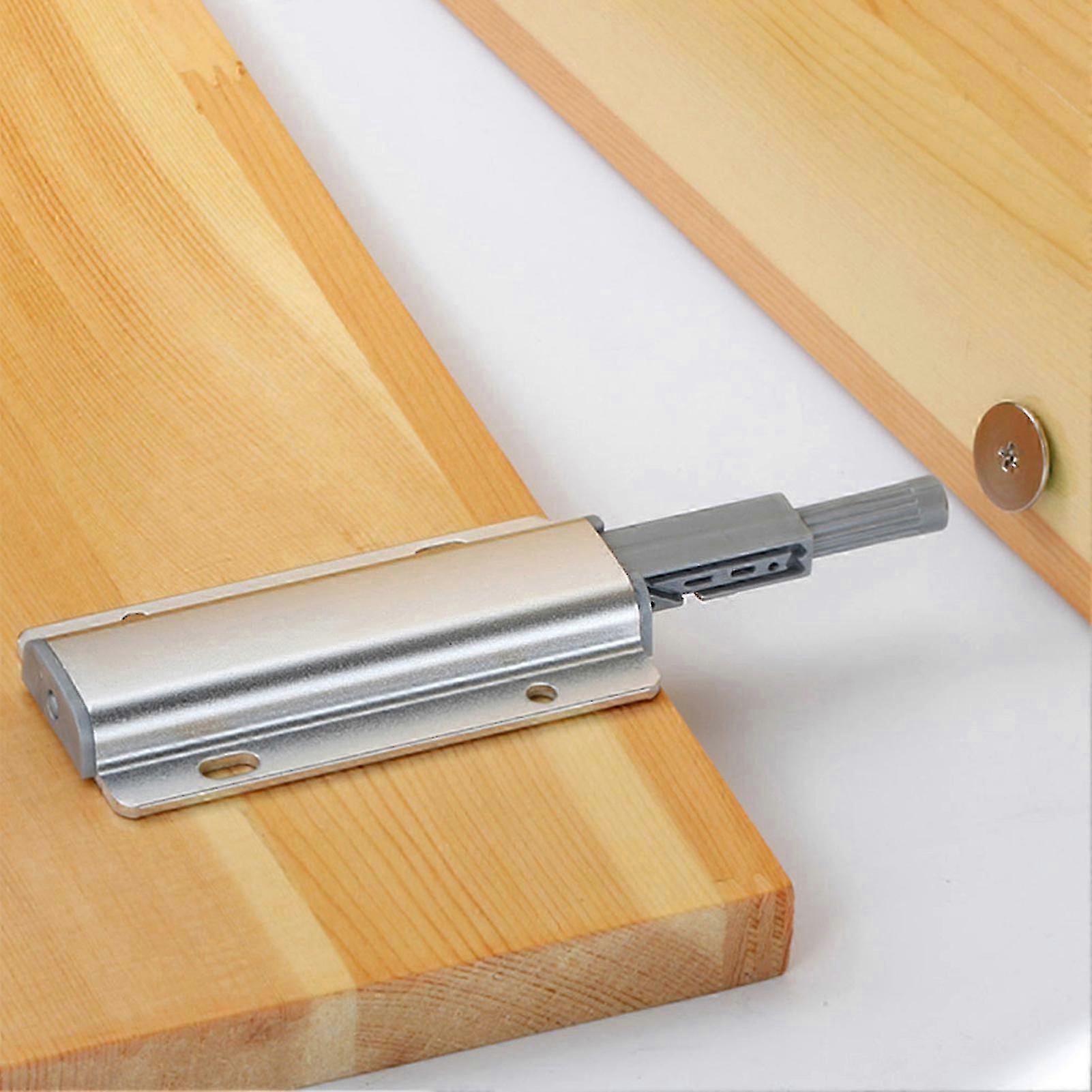 Cupboard Drawer Latch Push to Open System with Damper Buffer Catch in Silver