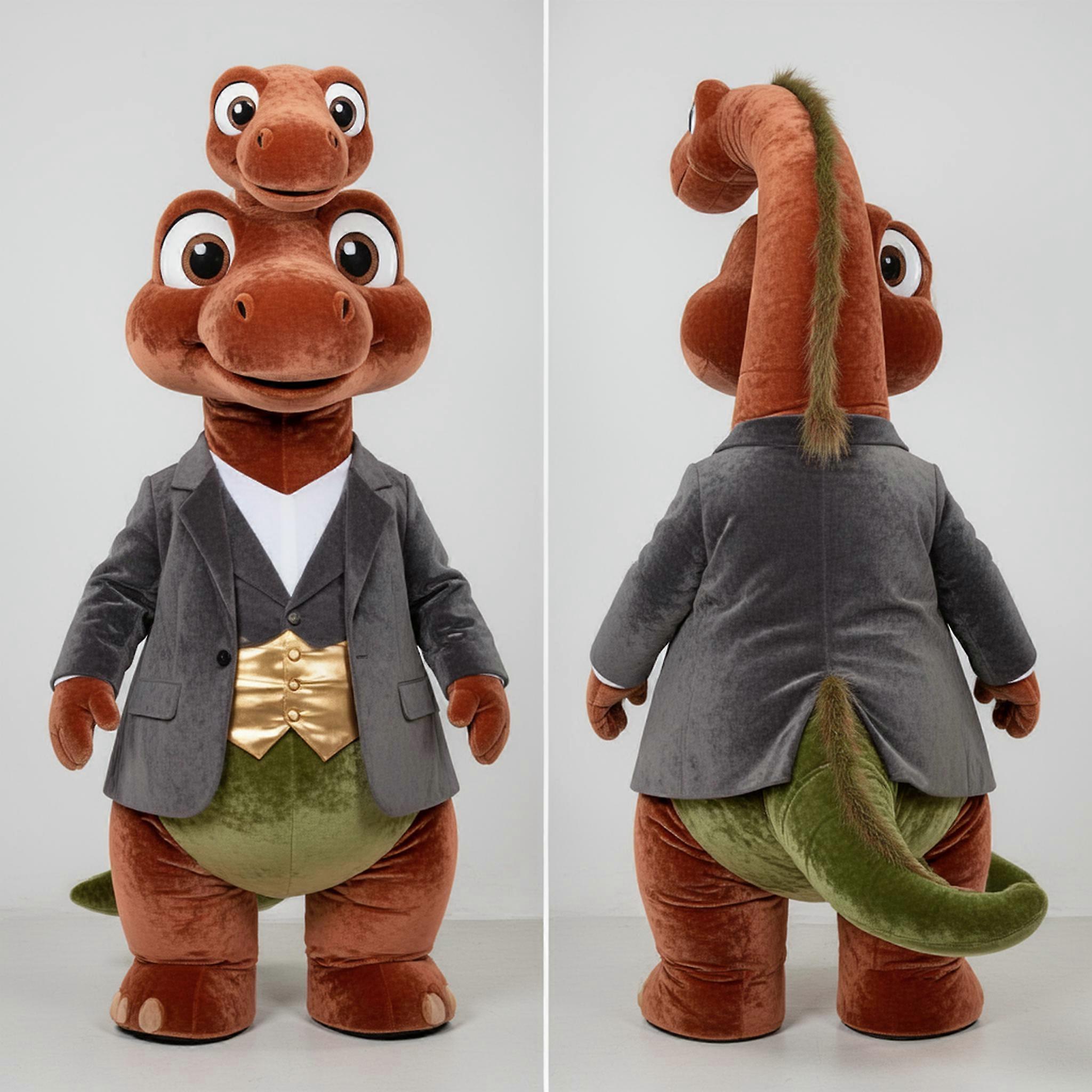 MASTICOT Terracotta Broad Shouldered Diplodocus Mascot