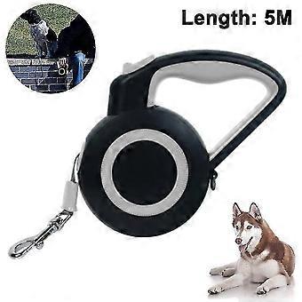 Retractable Dog Leash, 360 Tangle-free Heavy Duty Reflective Walking Dog Leash Ribbon With Anti-slip-black