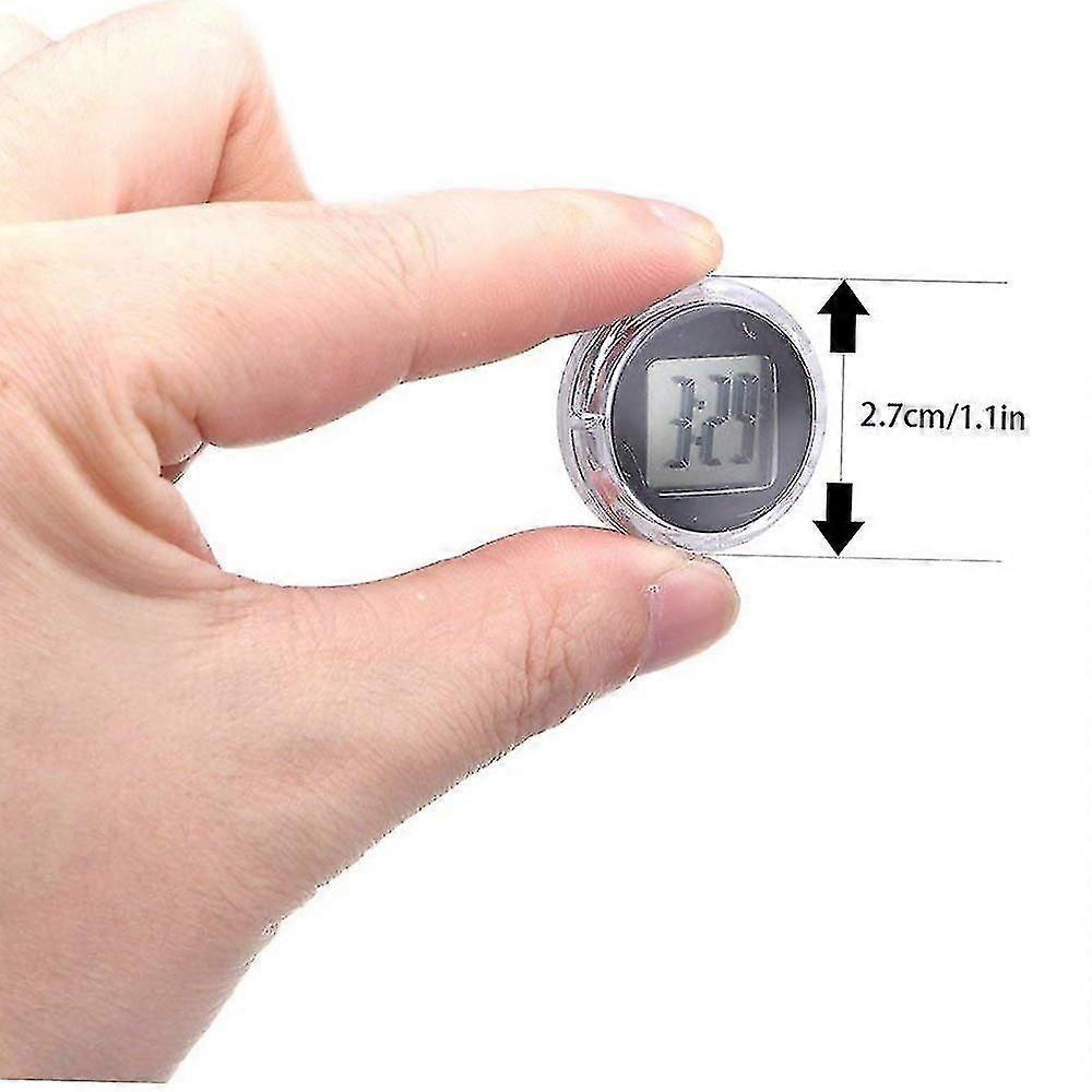 Universal Mini Motorcycle Digital Clock Watch Waterproof,dia.1.1",2pcs