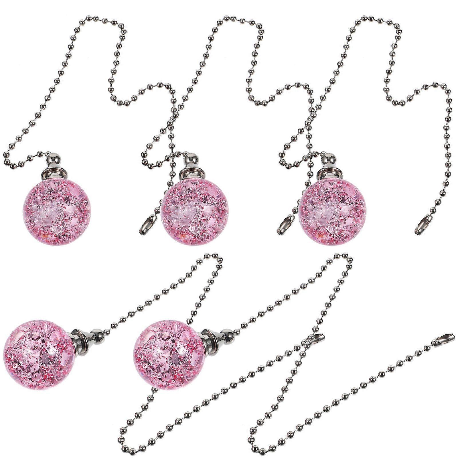 Ceiling Fan Pull Chain Extender for 5Pcs Pink Metal Pull Chains