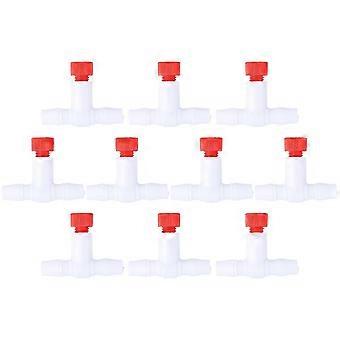 3-Way Aquarium Air Valve Connector, White Plastic Tubing Splitter for Oxygen Hose, Leak-Free High Pressure Resistant, Easy Install, 10 Pcs