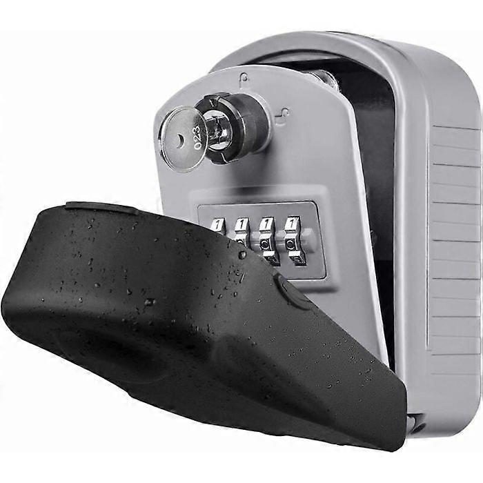 Secure Key Box [New Generation] Large Outdoor Key Safe with 4 Code & Emergency Keys Waterproof and Rustproof