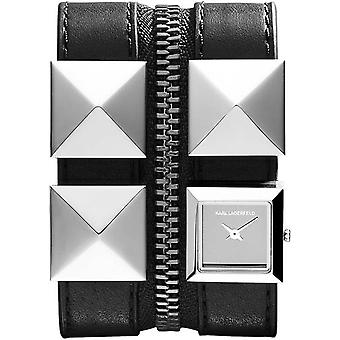 Karl lagerfeld zip Quartz Analog Woman Watch with Kl2003 Cowskin Bracelet