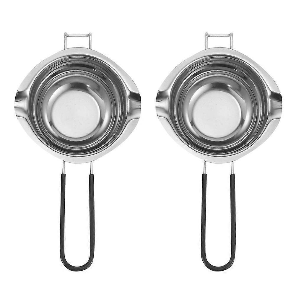 Lot de 2 bols à fondre le chocolat en acier inoxydable, résistants à la chaleur, pour une utilisation domestique.