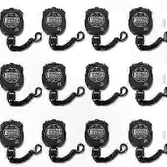 Large Display Multi-Function Digital Stopwatch, 12-Pack with Date-Time and Alarm Functionality