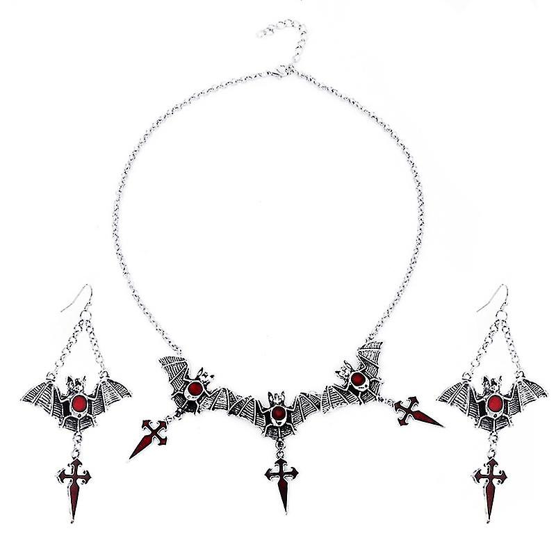 Bat Pendant Earring Suit Durable Jewelry Men Women Personalized Pendant Earring