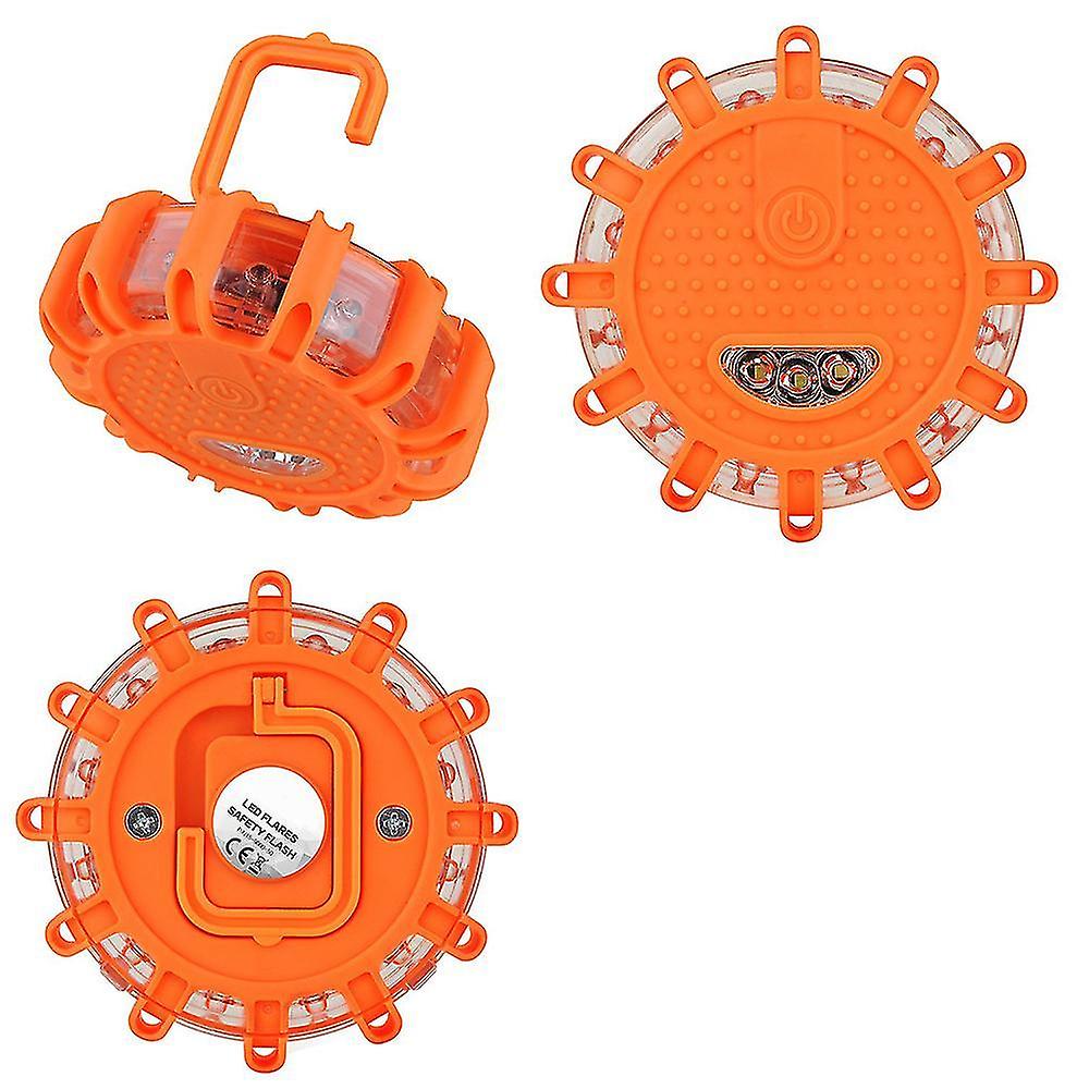 Roadside Safety Discs With Led Flashlight, Features An Instant Switch