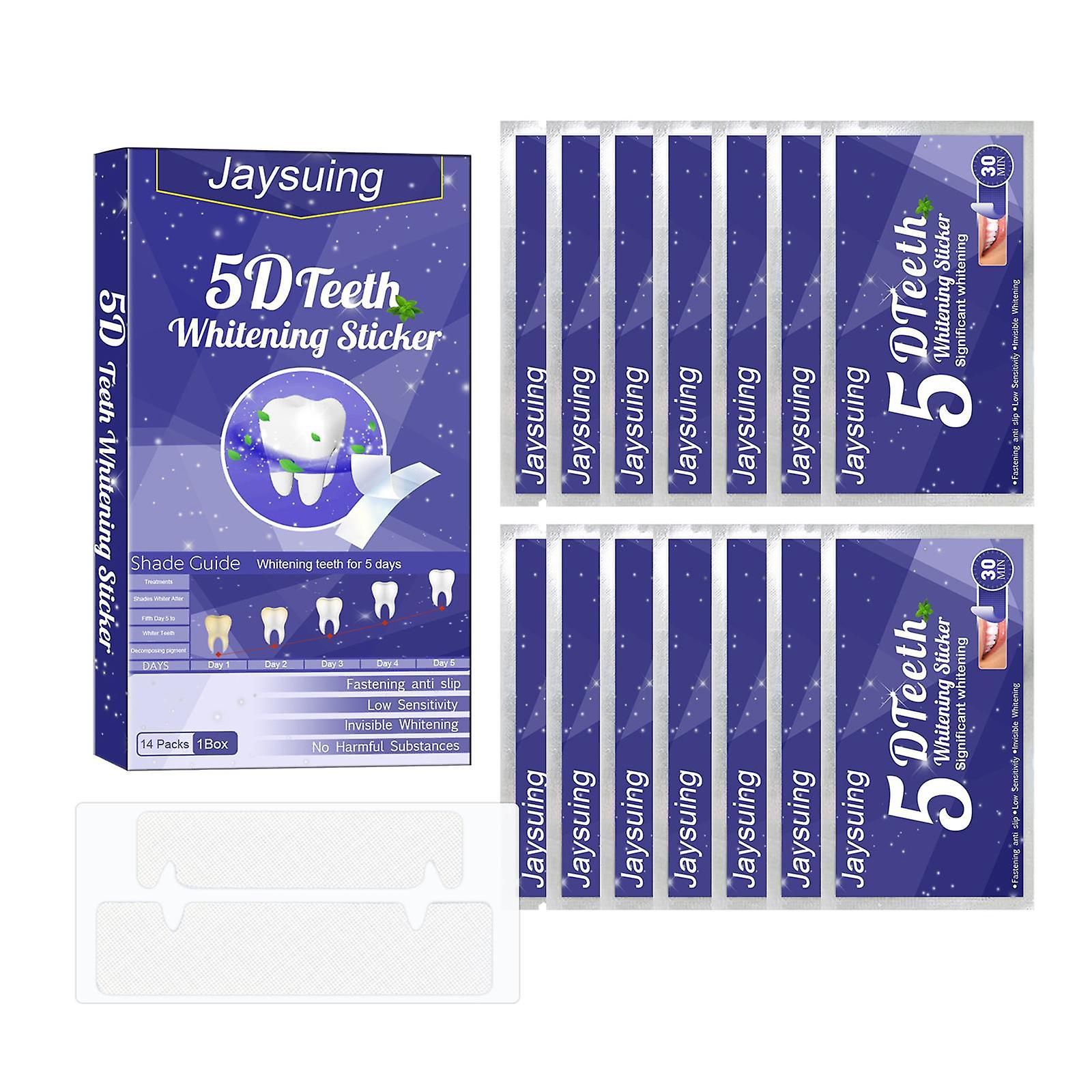 5D Teeth Strips Teeth Gel Strips Protecting Teeth for Remove Tea Stain 14Pcs