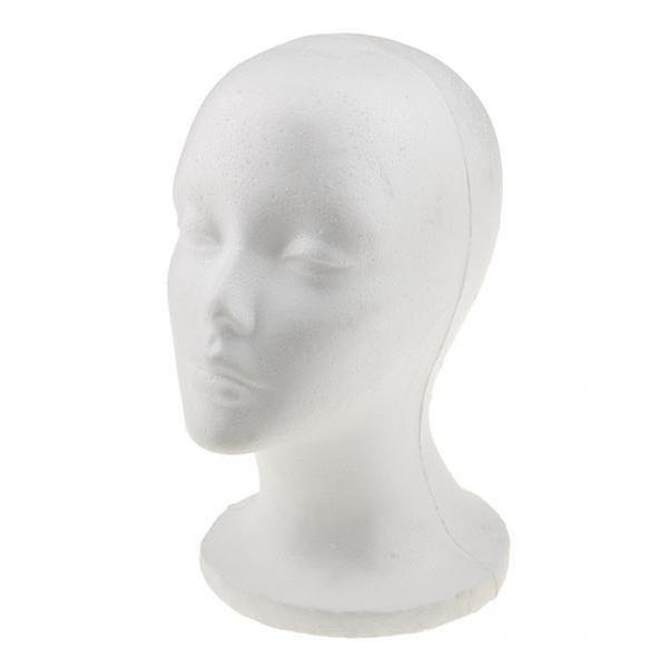 3xWeibliche Styroporschaum Schaufensterpuppe Puppe Kopf Modell Perücke Haar Hut Display