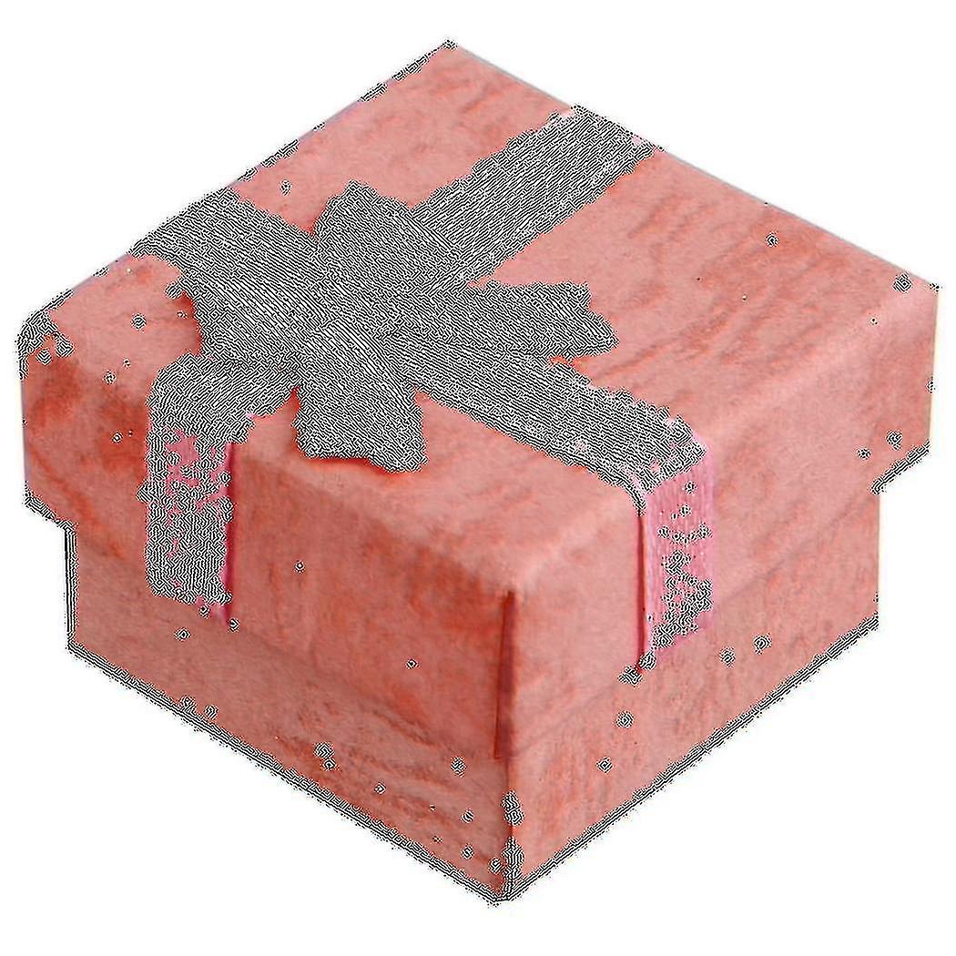 24 Stück Ring Ohrring Schmuck Display Geschenkbox Bowknot Square Case Rosa