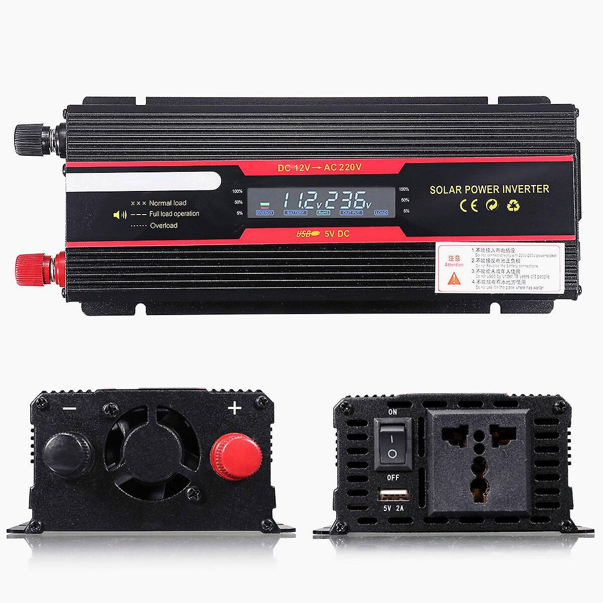 2000W Peak Car Power Inverter, Lcd Display, Dc 12/24v To Ac 110/220v, Modified Sine Wave Converter