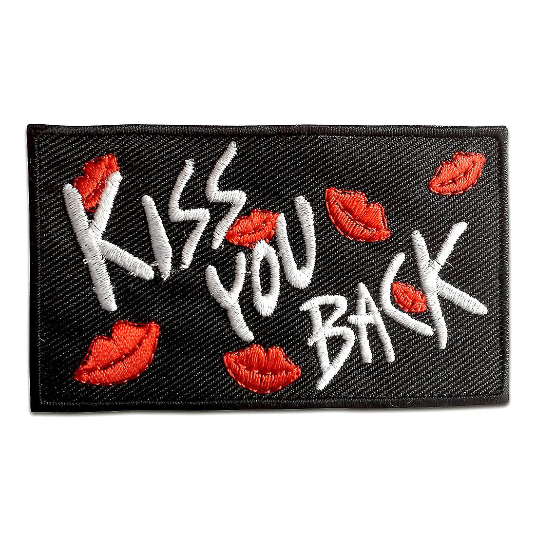 Patch / iron-on patch Kiss You Back black 8,4x5,1cm Patch Iron on patch